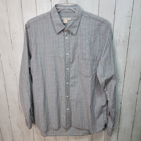 Carbon 2 Cobalt Men's Size XL Multicolor Pinstripe Button Up Shirt 100% Cotton. - Picture 1 of 8